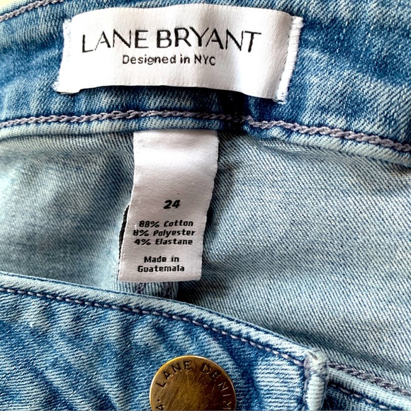 Lane Bryant Midrise  Classic Super stretch Denim Skinny Jeans  24 two tone - Picture 4 of 5